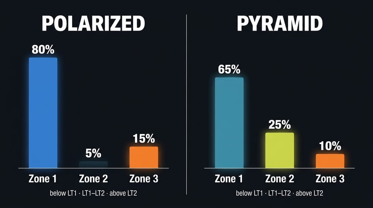 Polarized vs Pyramid training intensity distribution